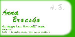 anna brocsko business card